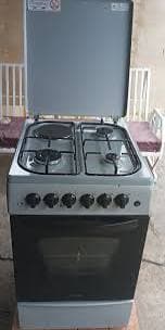 Silver 4-Burner Standing Cooker (2 Gas + 2 Electric)
